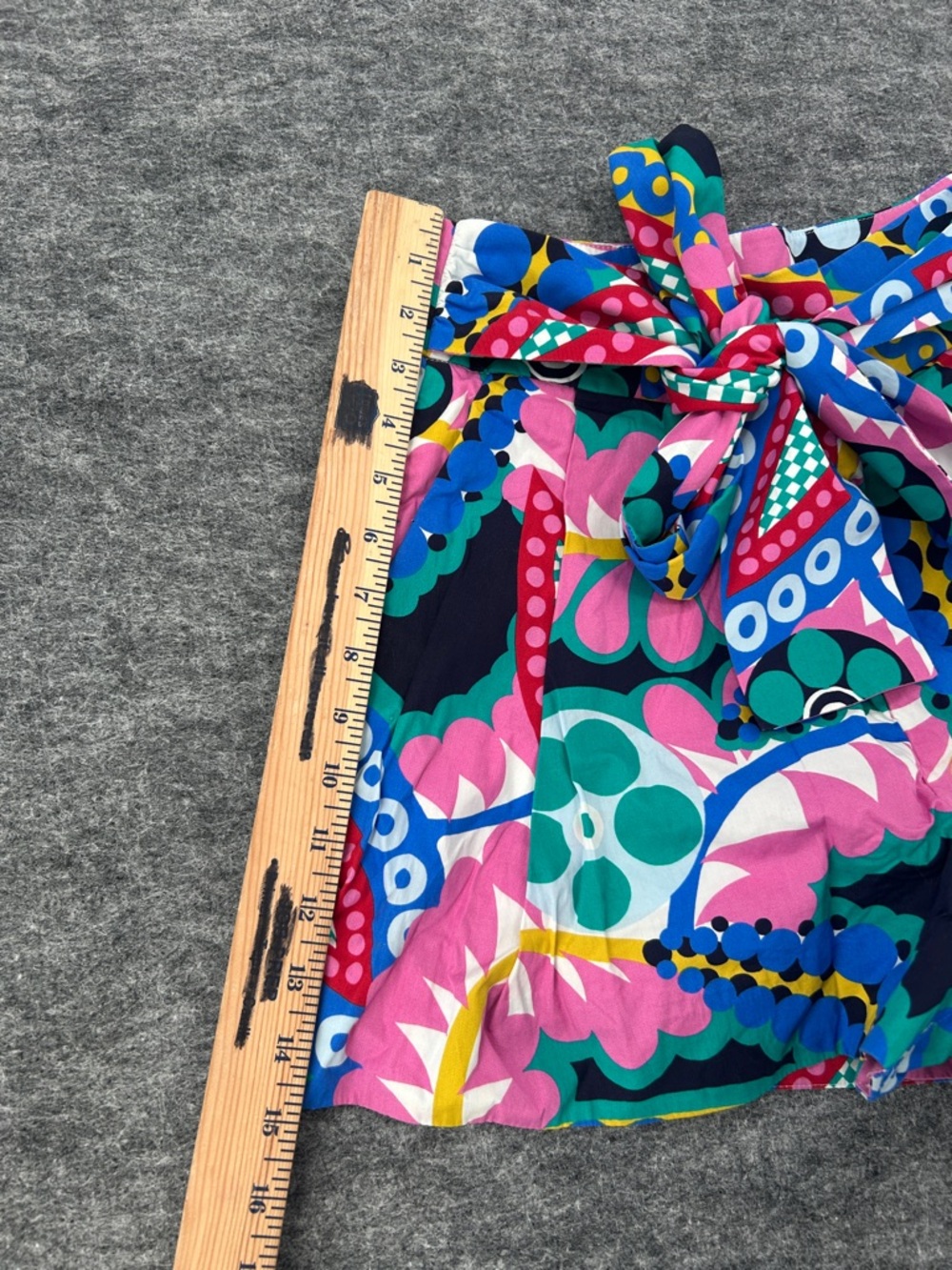 J. Crew Pink Blue Green Multi-Print Tie-Waist Skort - Picture 8 of 13
